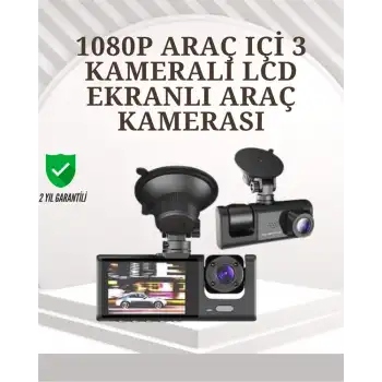 TA-01 1080P Ön 720P Arka ve İç Kamera Sistemli DVR