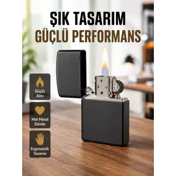 Tasarım Metal Çakmak Minimal Mat Yüzeyli ve Şık Görünümlü