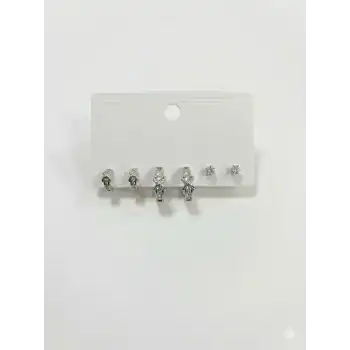 Taşlı Altılı Küpe