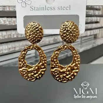 Taşsız Gold Kaplama Küpe