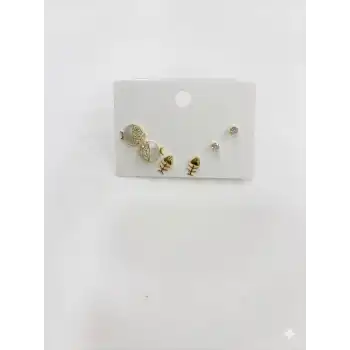 Tatlı Balık Ve Kılçık Detaylı Altılı Küpe