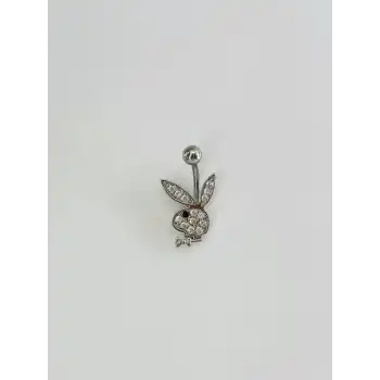 Tavşan Detaylı Göbek Piercing
