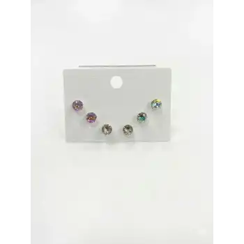 Tektaş Çok Renkli Altılı Küpe