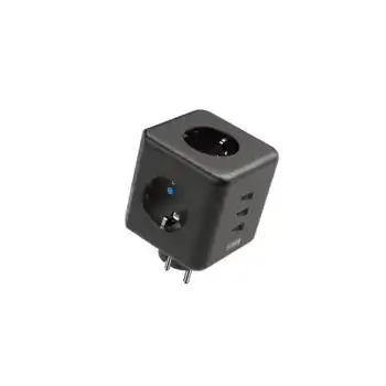 Termal Akım Korumalı Isıya Dayanıklı 3’lü Duvar Tipi Priz 3x Usb 1x Type-c