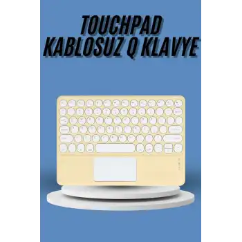 Touchpad Tüm Cihazlara Uyumlu Bluetooth Klavye Touchpad Slim Kablosuz Wifi Q Klavye