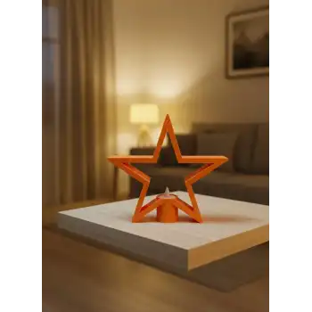 Turuncu Yıldız Mumluk Loş Işık Salon Dekoru