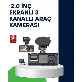 Üç Kameralı Araç Kamerası Full HD Gece Görüş  G-Sensör