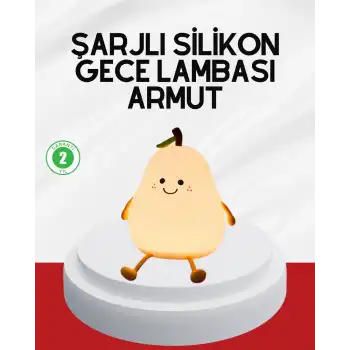 USB Şarjlı Armut Gece Lambası Dokunmatik Renk Değişimli
