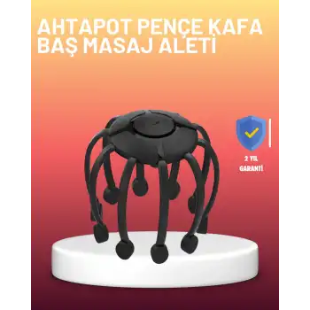 USB Şarjlı Kafa Masaj Aleti 3 Modlu 8 Başlıklı Stres Giderici