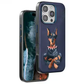 Venco Apple İphone 16 Pro Perma Desenli Kapak - Lacivert