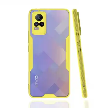 Vivo V21e Kılıf Platin Silikon - Sarı