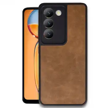 Vivo V30 Lite 4g Kılıf Aras Deri Kapak - Taba