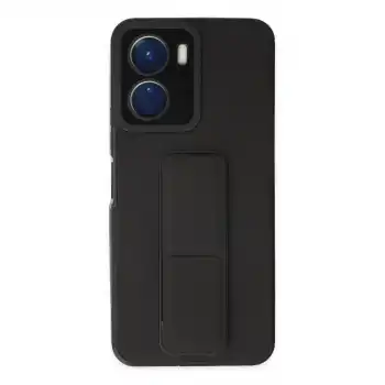 Vivo Y16 Kılıf Mega Standlı Silikon - Siyah