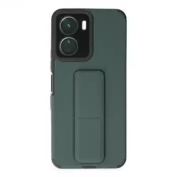 Vivo Y16 Kılıf Mega Standlı Silikon - Yeşil