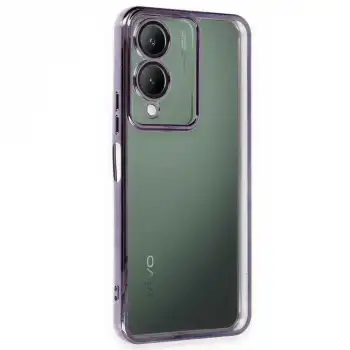 Vivo Y17s Kılıf Razer Lensli Silikon - Mor