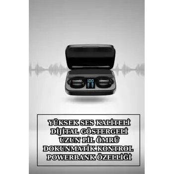 Wireless Şarjlı Pembe Akıllı Saat ve Kablosuz Bluetooth Kulaklık Dokunmatik Kontrol