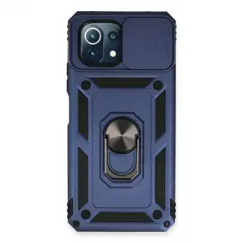 Xiaomi Mi 11 Lite Kılıf Pars Lens Yüzüklü Silikon - Lacivert