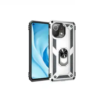 Xiaomi Mi 11 Lite Kılıf Sofya Yüzüklü Silikon Kapak - Gümüş