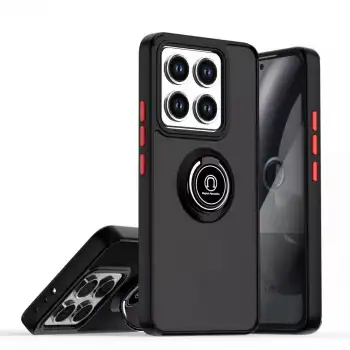 Xiaomi Mi 14t Montreal Yüzüklü Silikon Kapak - Siyah