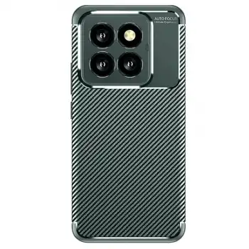 Xiaomi Mi 14t Pro Kılıf Auto Focus Karbon Kapak - Koyu Yeşil