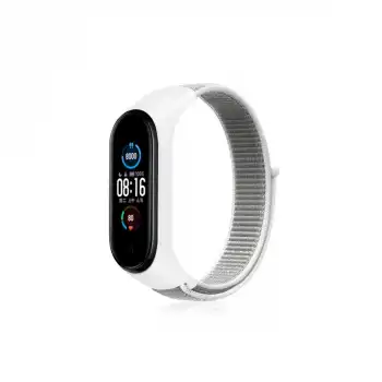 Xiaomi Mi Band 4 Hasırlı Cırtcırtlı Kordon - Beyaz