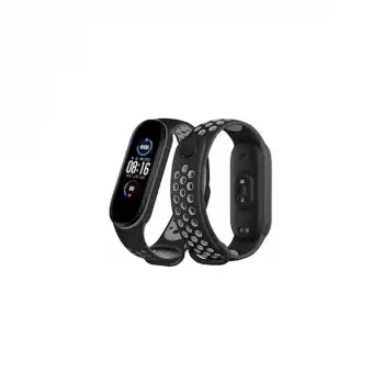 Xiaomi Mi Band 7 Spor Delikli Kordon - Siyah-gri