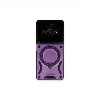 Xiaomi Poco C61 Kılıf Joy Lens Standlı Kapak - Mor
