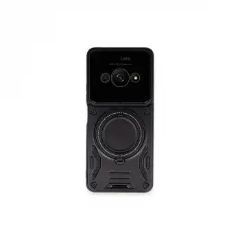 Xiaomi Poco C61 Kılıf Joy Lens Standlı Kapak - Siyah