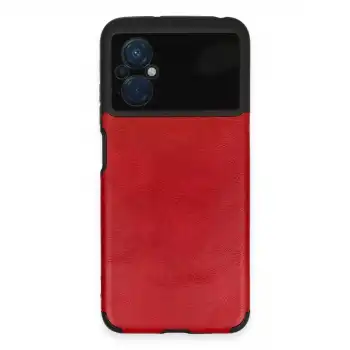 Xiaomi Poco M5 Kılıf Loop Deri Silikon - Kırmızı