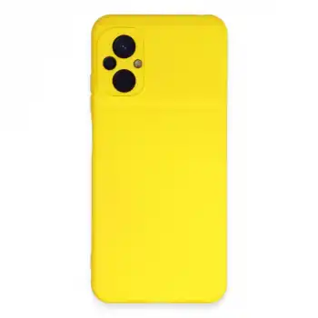 Xiaomi Poco M5 Kılıf Nano İçi Kadife Silikon - Sarı