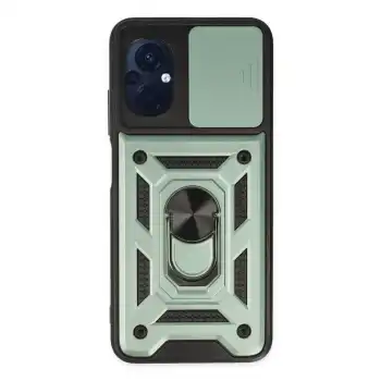 Xiaomi Poco M5 Kılıf Pars Lens Yüzüklü Silikon - Yeşil