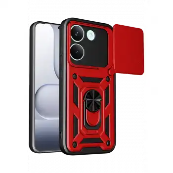 Xiaomi Poco X8 Pro Pars Lens Yüzüklü Silikon - Kırmızı