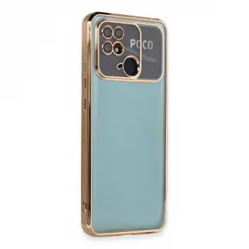 Xiaomi Redmi 10c Kılıf Razer Lensli Silikon - Gold