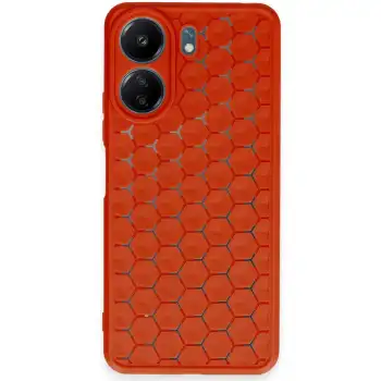 Xiaomi Redmi 13c Kılıf Petek Silikon Kapak - Kırmızı