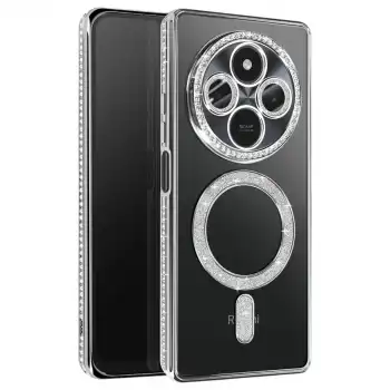 Xiaomi Redmi 14c Joke Simli Magneticsafe Kılıf - Gümüş