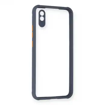 Xiaomi Redmi 9a Kılıf Miami Şeffaf Silikon - Gri