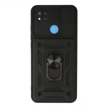 Xiaomi Redmi 9c Kılıf Pars Lens Yüzüklü Silikon - Siyah