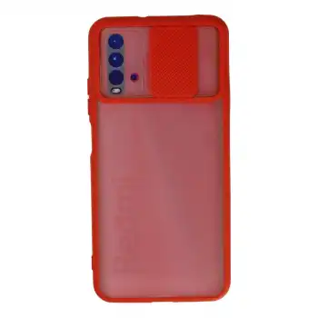 Xiaomi Redmi 9t Kılıf Palm Buzlu Kamera Sürgülü Silikon - Kırmızı