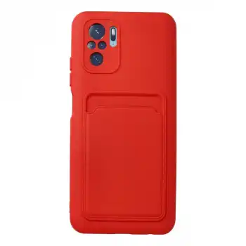 Xiaomi Redmi Note 10s Kılıf Kelvin Kartvizitli Silikon - Kırmızı