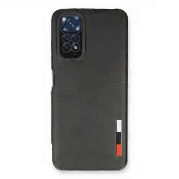 Xiaomi Redmi Note 11 Kılıf Loop Deri Silikon - Siyah