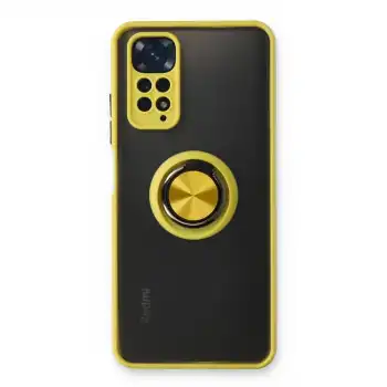 Xiaomi Redmi Note 11 Kılıf Montreal Yüzüklü Silikon Kapak - Sarı