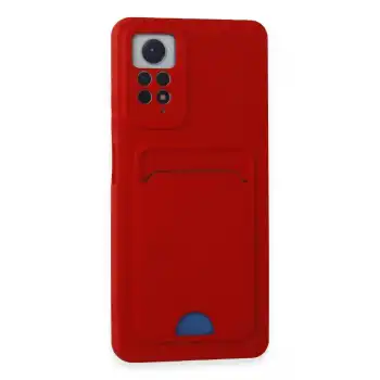 Xiaomi Redmi Note 11 Pro Kılıf Kelvin Kartvizitli Silikon - Kırmızı