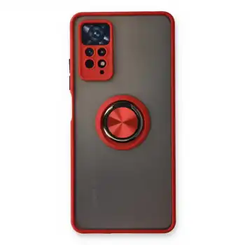 Xiaomi Redmi Note 11 Pro Kılıf Montreal Yüzüklü Silikon Kapak - Kırmızı