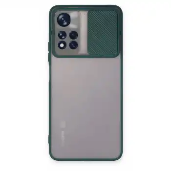 Xiaomi Redmi Note 11t Kılıf Palm Buzlu Kamera Sürgülü Silikon - Yeşil