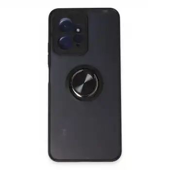 Xiaomi Redmi Note 12 4g Kılıf Montreal Yüzüklü Silikon Kapak - Siyah