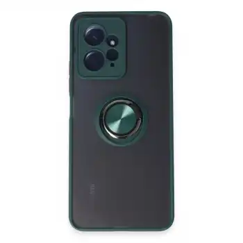 Xiaomi Redmi Note 12 4g Kılıf Montreal Yüzüklü Silikon Kapak - Yeşil