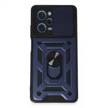 Xiaomi Redmi Note 12 Pro 5g Kılıf Pars Lens Yüzüklü Silikon - Lacivert