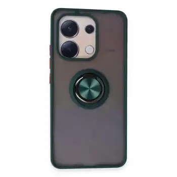Xiaomi Redmi Note 13 4g Kılıf Montreal Yüzüklü Silikon Kapak - Yeşil