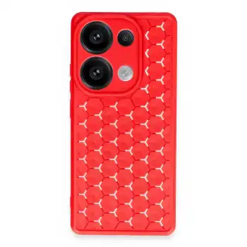 Xiaomi Redmi Note 13 Pro 4g Kılıf Petek Silikon Kapak - Kırmızı