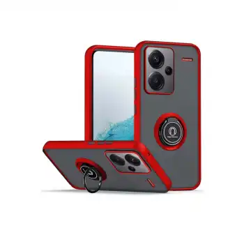 Xiaomi Redmi Note 13 Pro Plus Kılıf Montreal Yüzüklü Silikon Kapak - Kırmızı